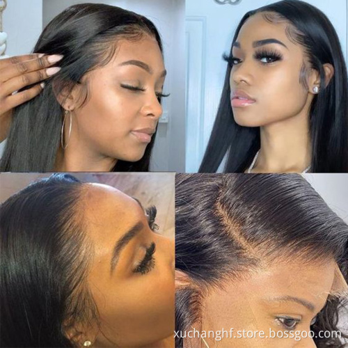 Highlight 1B Honey Brown Color Straight Human Hair Lace Front Wig Virgin Brazilian Hair Highlight Wig Transparent HD Frontal Wig